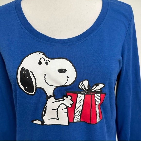 NEW WITH TAGS Peanuts Snoopy Long Sleeve Pajama Top Blue Size Medium - Picture 2 of 5